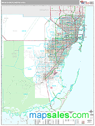 Miami, FL Metro Area Wall Map by MarketMAPS!