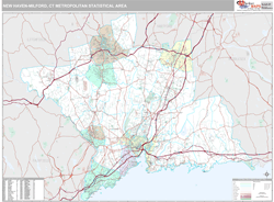 New Haven-Meriden, CT Metro Area Wall Map by MarketMAPS!