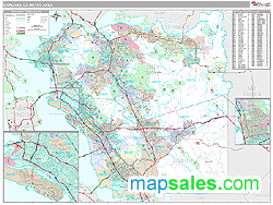 Oakland, CA Metro Area Zip Code Wall Map by MarketMAPS!