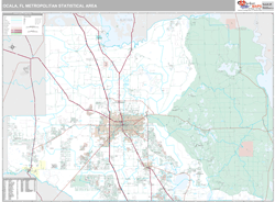Ocala, FL Metro Area Wall Map by MarketMAPS!