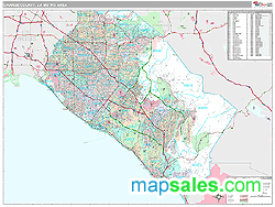 Orange County, CA Metro Area Wall Map by MarketMAPS!