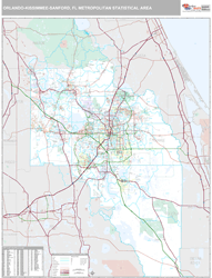 Orlando, FL Metro Area Wall Map by MarketMAPS!