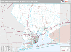 Pensacola, FL Metro Area Wall Map by MarketMAPS!