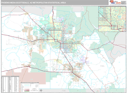 Phoenix-Mesa, AZ Metro Area Zip Code Wall Map by MarketMAPS!