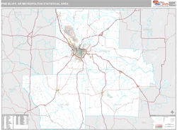 Pine Bluff, AR Metro Area Zip Code Wall Map by MarketMAPS!