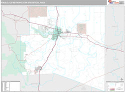 Pueblo, CO Metro Area Wall Map by MarketMAPS!