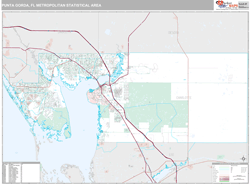 Punta Gorda, FL Metro Area Zip Code Wall Map by MarketMAPS!