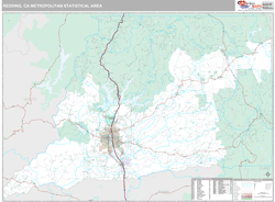 Redding, CA Metro Area Zip Code Wall Map by MarketMAPS!