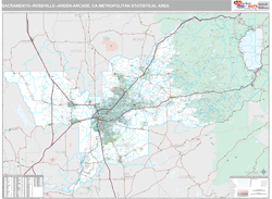 Sacramento-Yolo, CA Metro Area Zip Code Wall Map by MarketMAPS!