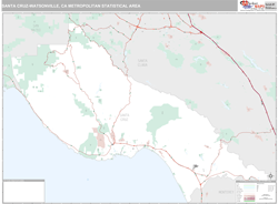 Santa Cruz-Watsonville, CA Metro Area Zip Code Wall Map by MarketMAPS!