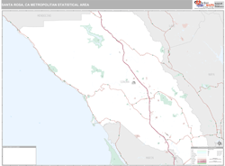 Santa Rosa, CA Metro Area Zip Code Wall Map by MarketMAPS!