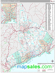 Stamford-Norwalk, CT Metro Area Zip Code Wall Map by MarketMAPS!