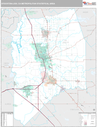 Stockton-Lodi, CA Metro Area Wall Map by MarketMAPS!