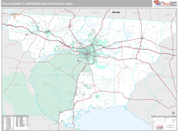 Tallahassee, FL Metro Area Wall Map by MarketMAPS!