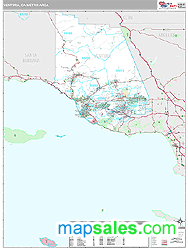 Ventura, CA Metro Area Wall Map by MarketMAPS!