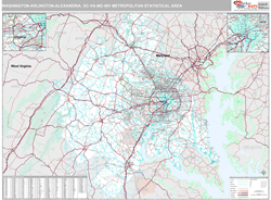 Washington, DC Metro Area Zip Code Wall Map by MarketMAPS!