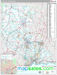 Waterbury, CT Metro Area Zip Code Wall Map by MarketMAPS!