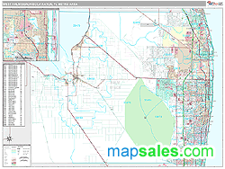West Palm Beach-Boca Raton, FL Metro Area Zip Code Wall Map by MarketMAPS!