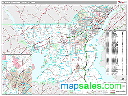 Wilmington-Newark, DE Metro Area Zip Code Wall Map by MarketMAPS!