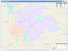 Morgan County, KY Wall Map Color Cast Style by MarketMAPS