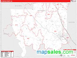Autauga Wall Map by MarketMAPS