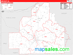 Bibb Wall Map by MarketMAPS