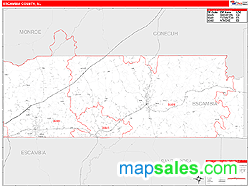 Escambia Wall Map by MarketMAPS