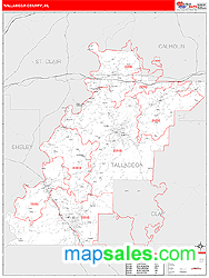 Talladega Wall Map by MarketMAPS