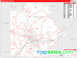 Tuscaloosa Wall Map by MarketMAPS