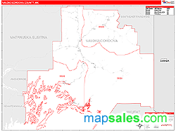 Valdez-Cordova Wall Map by MarketMAPS