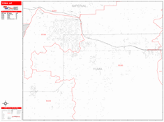 Yuma Metro Area Zip Code Wall Map by MarketMAPS