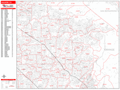 Anaheim Metro Area Zip Code Wall Map by MarketMAPS