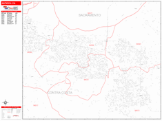 Antioch Metro Area Zip Code Wall Map by MarketMAPS