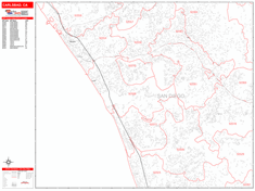 Carlsbad Metro Area Zip Code Wall Map by MarketMAPS