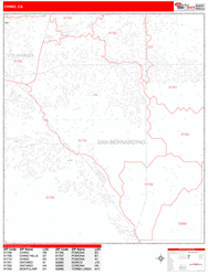 Chino Metro Area Zip Code Wall Map by MarketMAPS