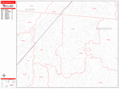 Citrus Heights Metro Area Zip Code Wall Map by MarketMAPS