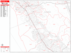 Hayward Metro Area Zip Code Wall Map by MarketMAPS