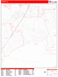 Hesperia Metro Area Zip Code Wall Map by MarketMAPS