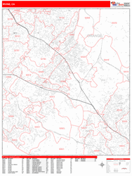Irvine Metro Area Zip Code Wall Map by MarketMAPS