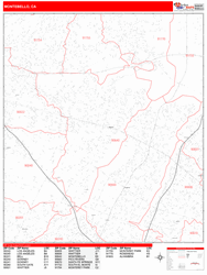 Montebello Metro Area Zip Code Wall Map by MarketMAPS