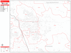 Moreno Valley Metro Area Zip Code Wall Map by MarketMAPS