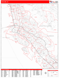 Oakland Metro Area Zip Code Wall Map by MarketMAPS