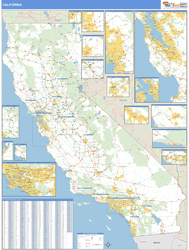 California  Zip Code Wall Map