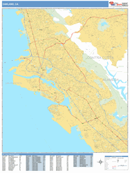 Oakland California Zip Code Wall Map (Basic Style) by MarketMAPS