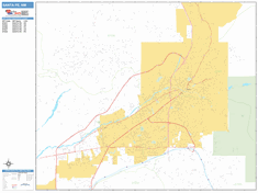 Santa Fe New Mexico Zip Code Wall Map (Basic Style) by MarketMAPS