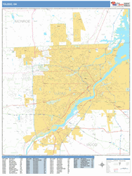 Toledo Zip Code Wall Map