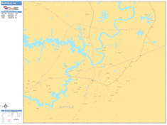 Suffolk Zip Code Wall Map