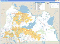 Seminole County, FL Zip Code Wall Map Basic Style by MarketMAPS