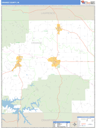 Orange County, IN Zip Code Wall Map Basic Style by MarketMAPS