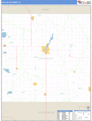 Palo Alto County, IA Zip Code Wall Map Basic Style by MarketMAPS